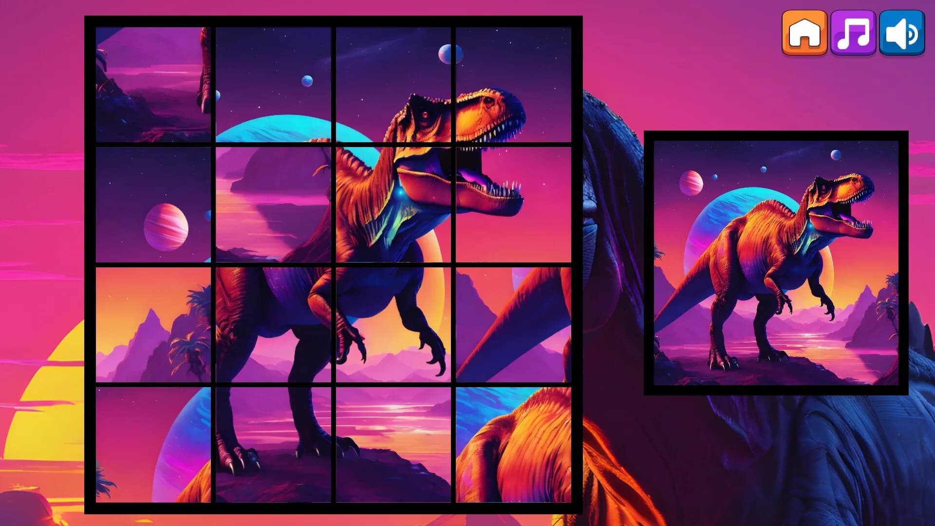 OG Puzzlers: Synthwave Dinosaurs görsel 5