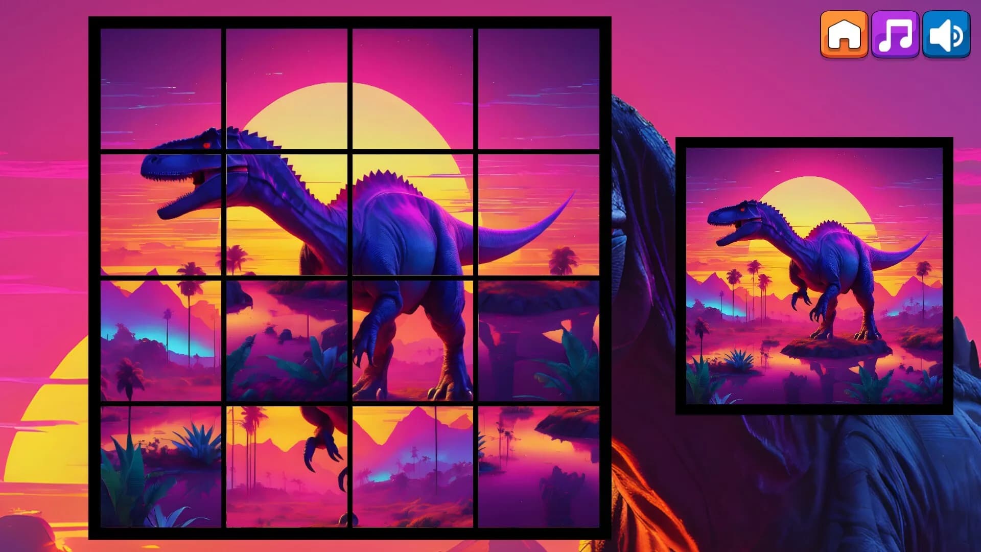 OG Puzzlers: Synthwave Dinosaurs görsel 6