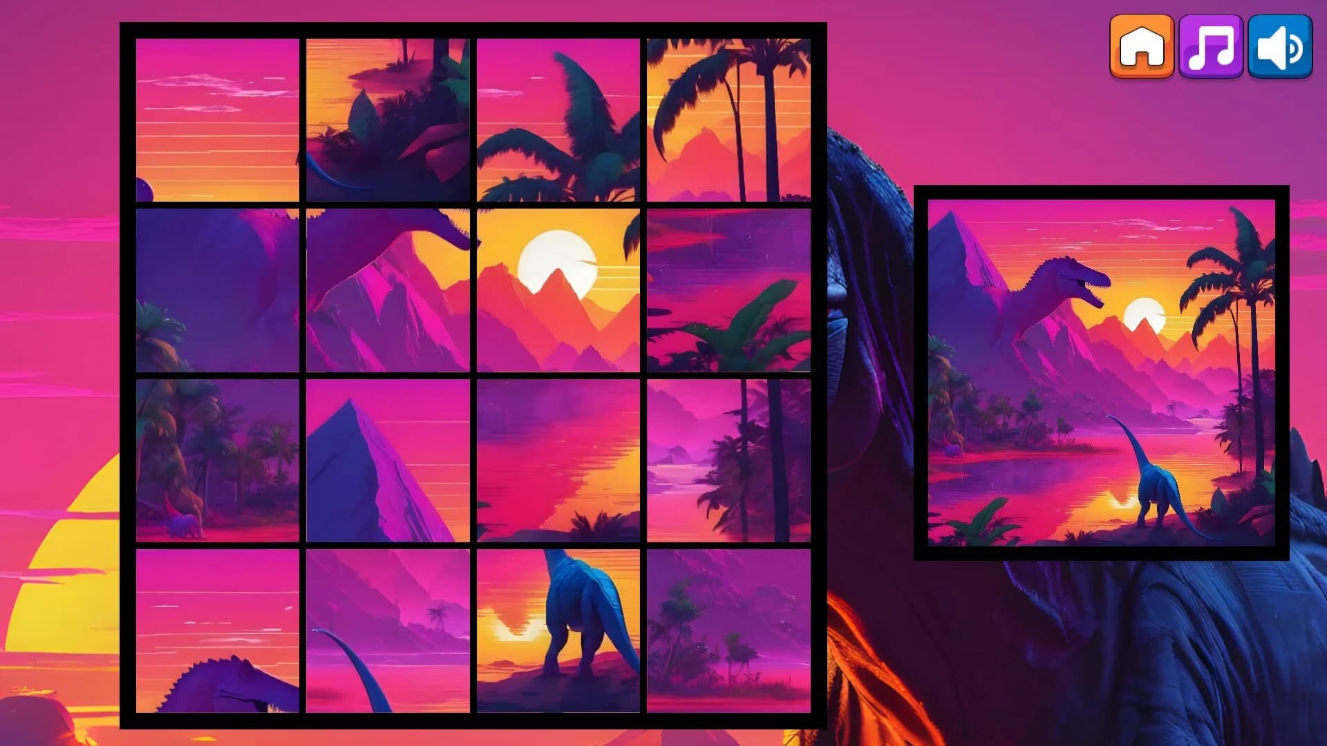 OG Puzzlers: Synthwave Dinosaurs görsel 7