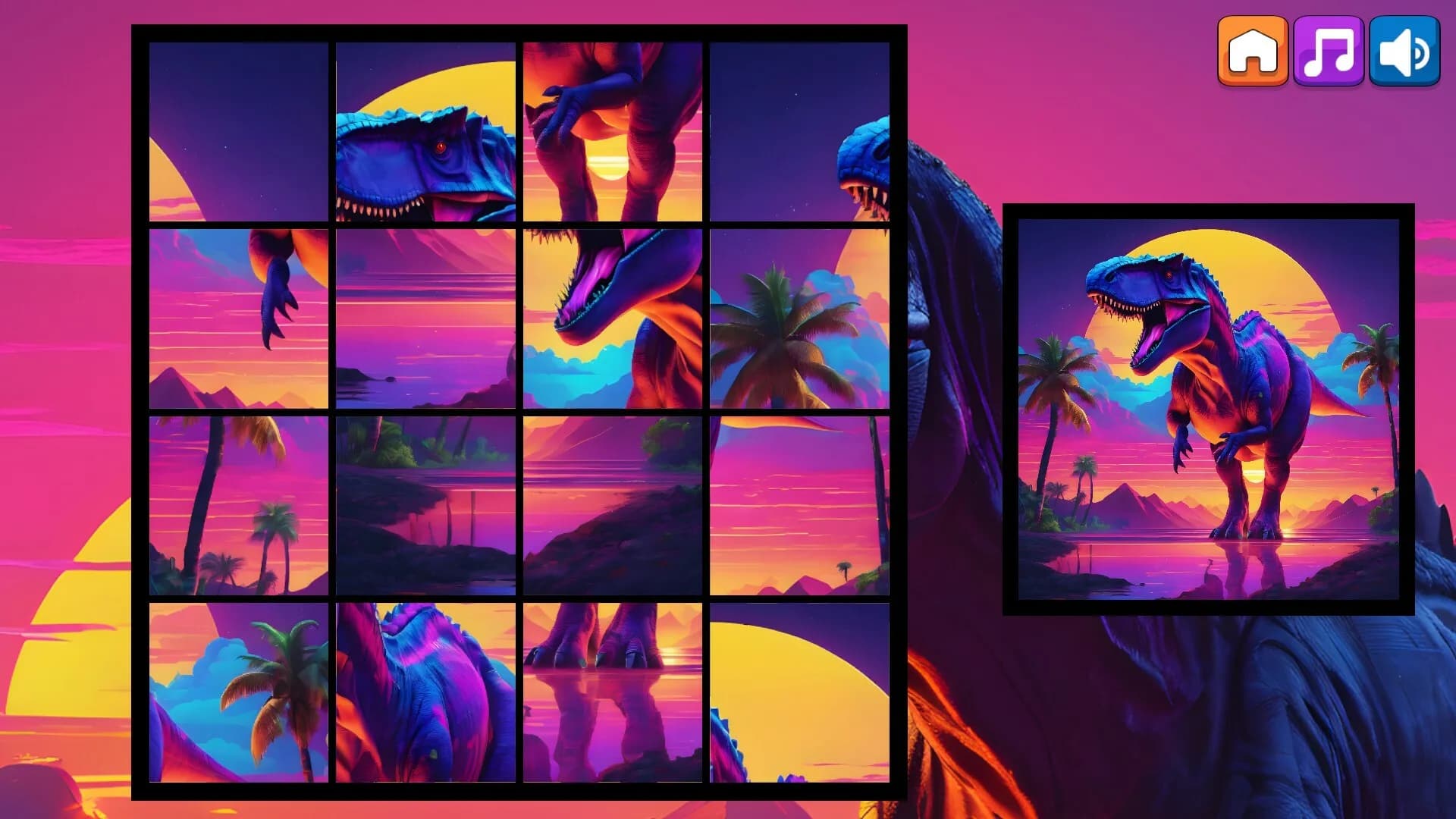 OG Puzzlers: Synthwave Dinosaurs görsel 8