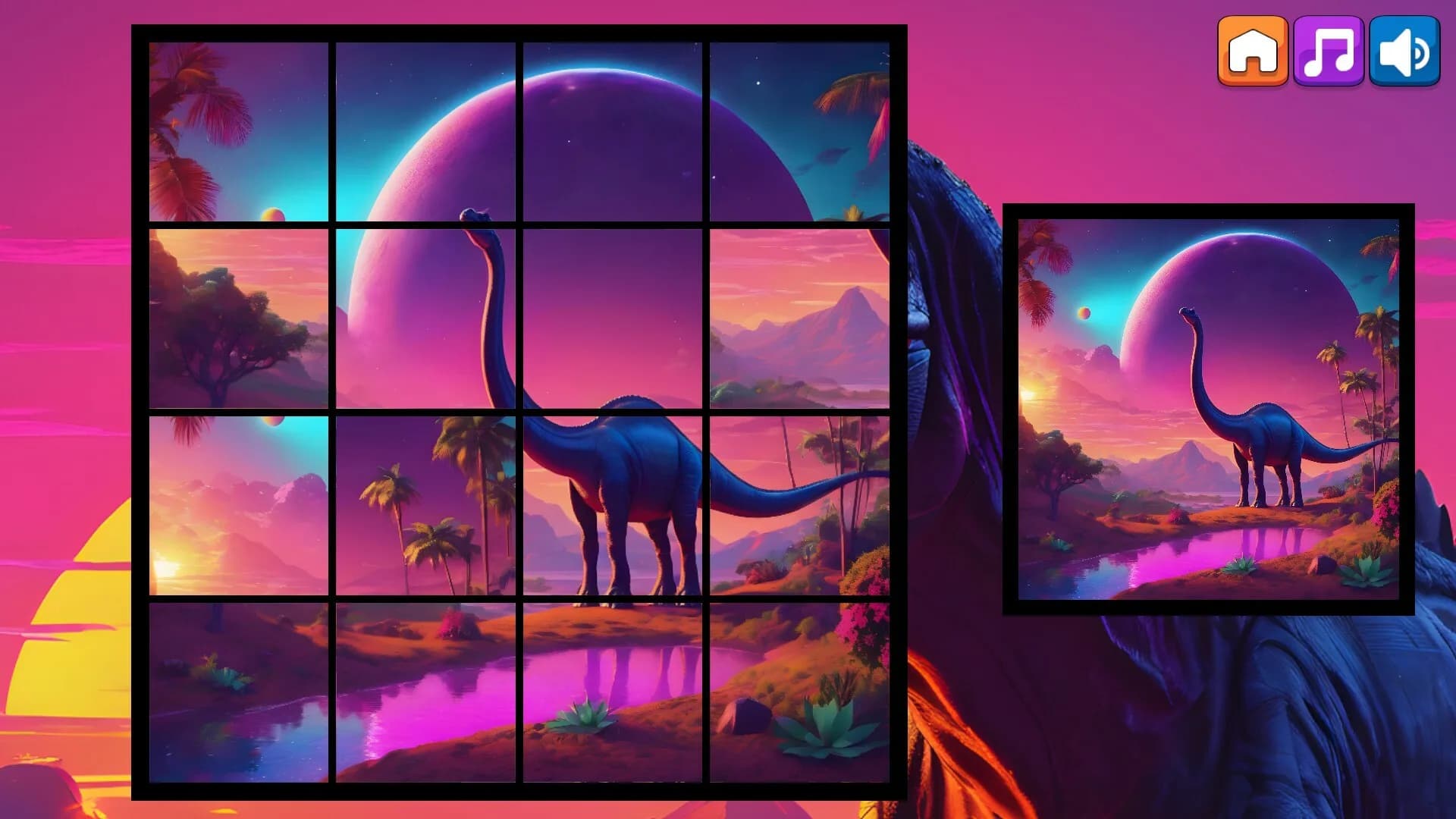 OG Puzzlers: Synthwave Dinosaurs görsel 9