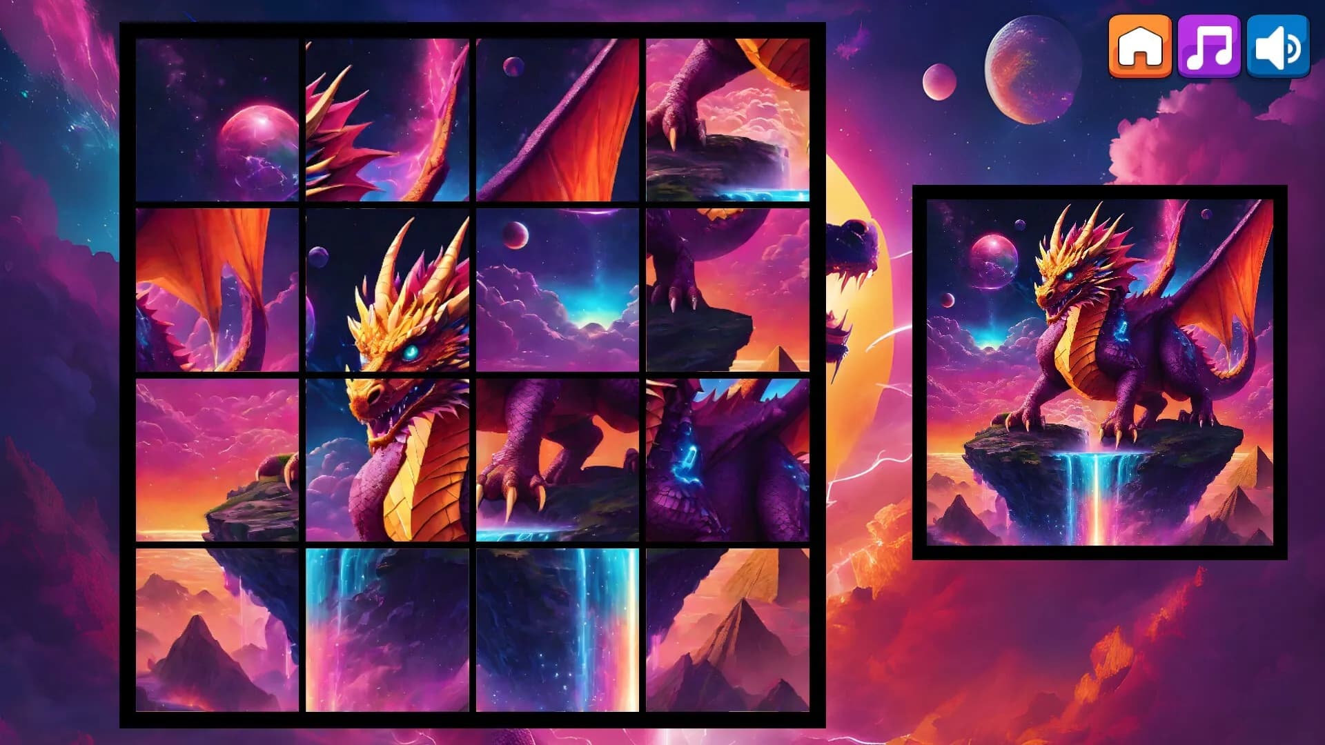 OG Puzzlers: Synthwave Dragons görsel 2
