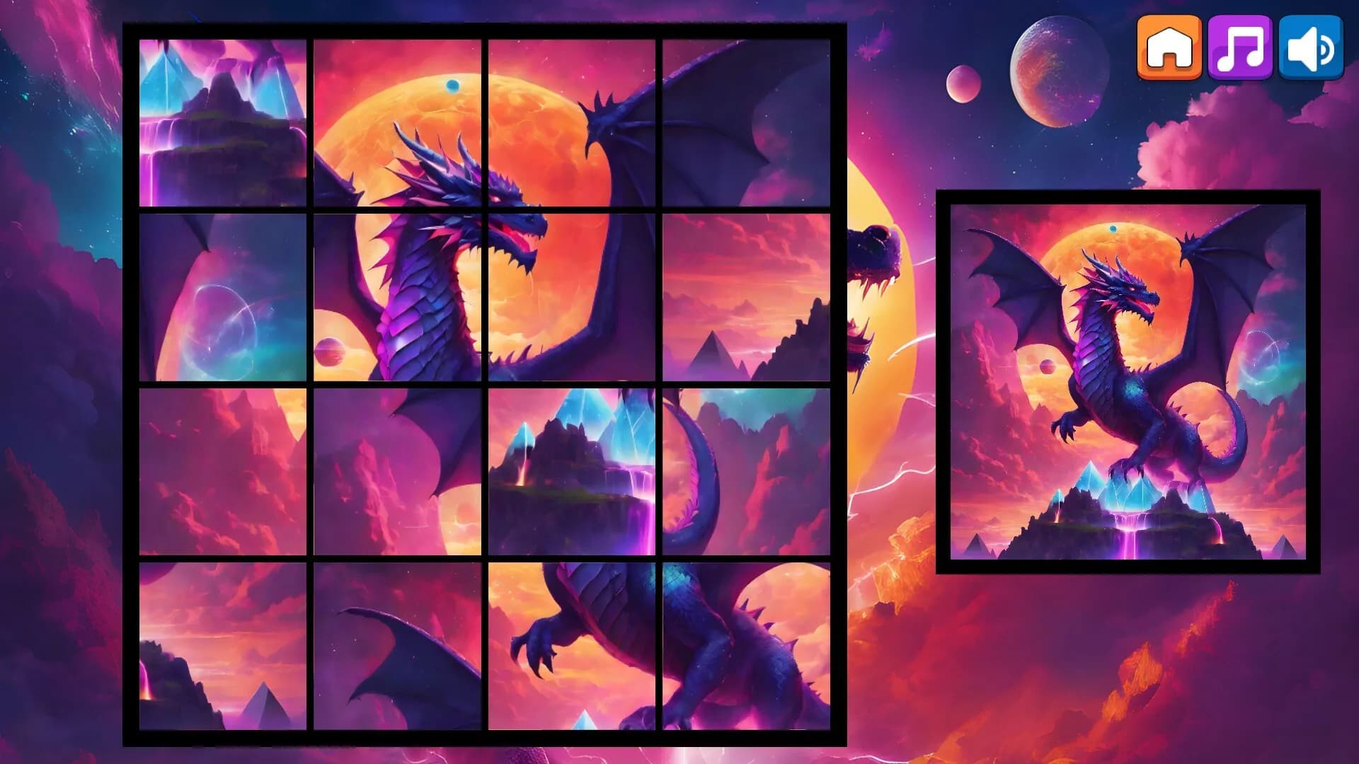 OG Puzzlers: Synthwave Dragons görsel 3