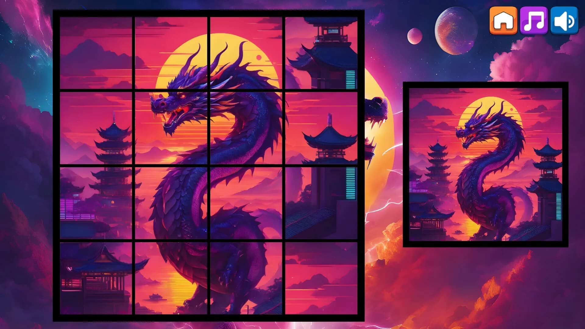 OG Puzzlers: Synthwave Dragons görsel 4
