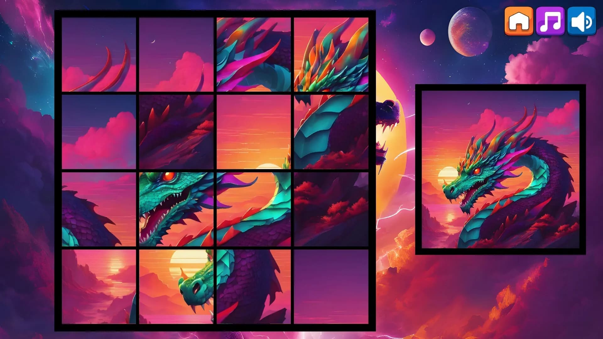 OG Puzzlers: Synthwave Dragons görsel 5