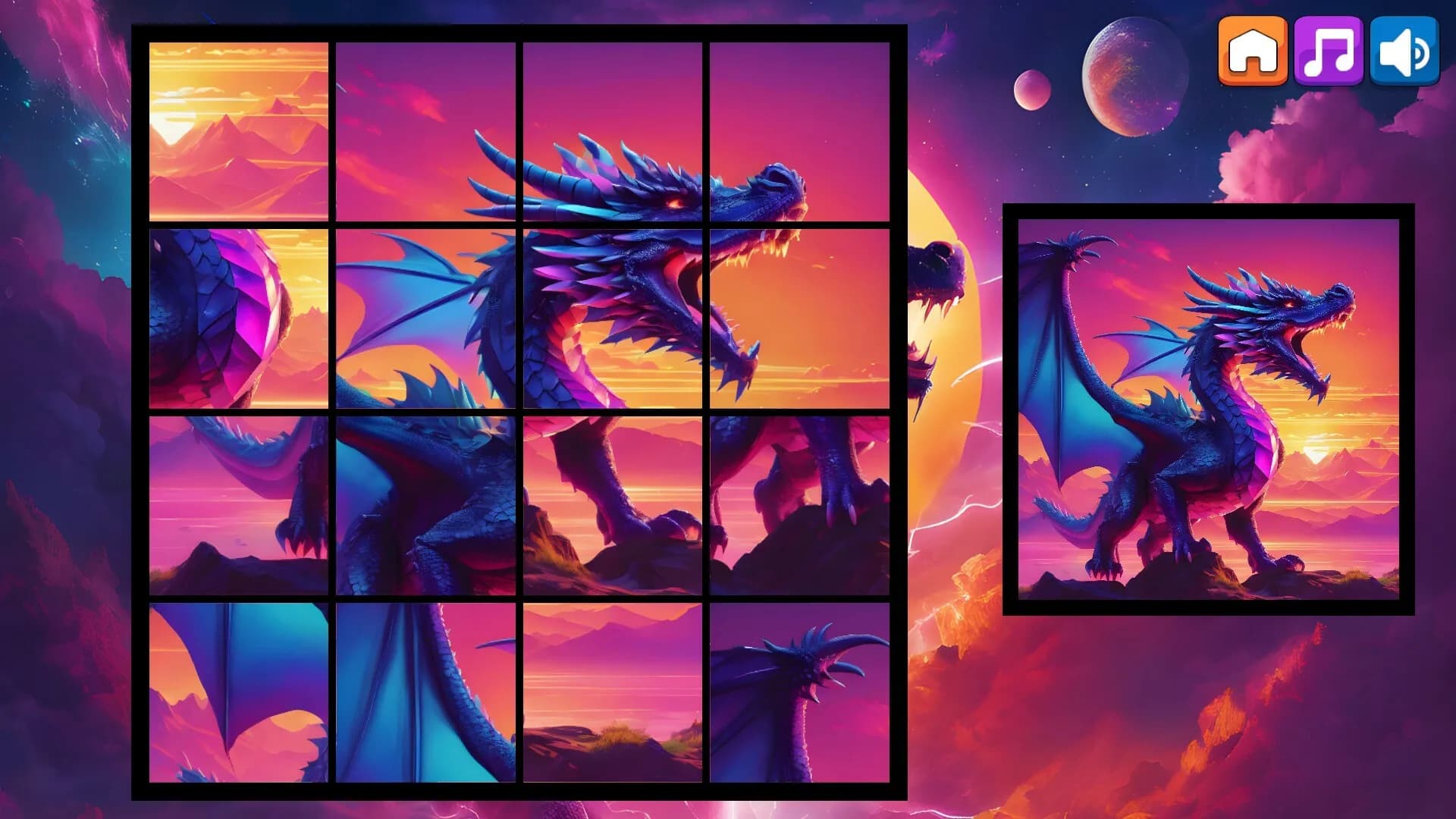 OG Puzzlers: Synthwave Dragons görsel 6