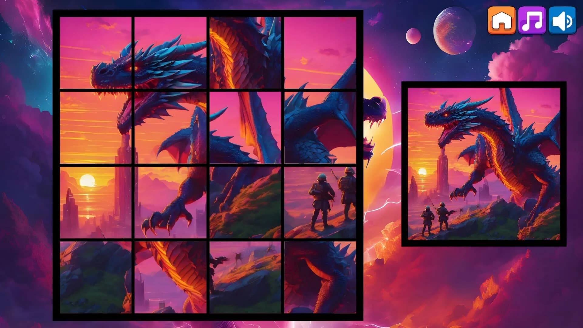 OG Puzzlers: Synthwave Dragons görsel 7