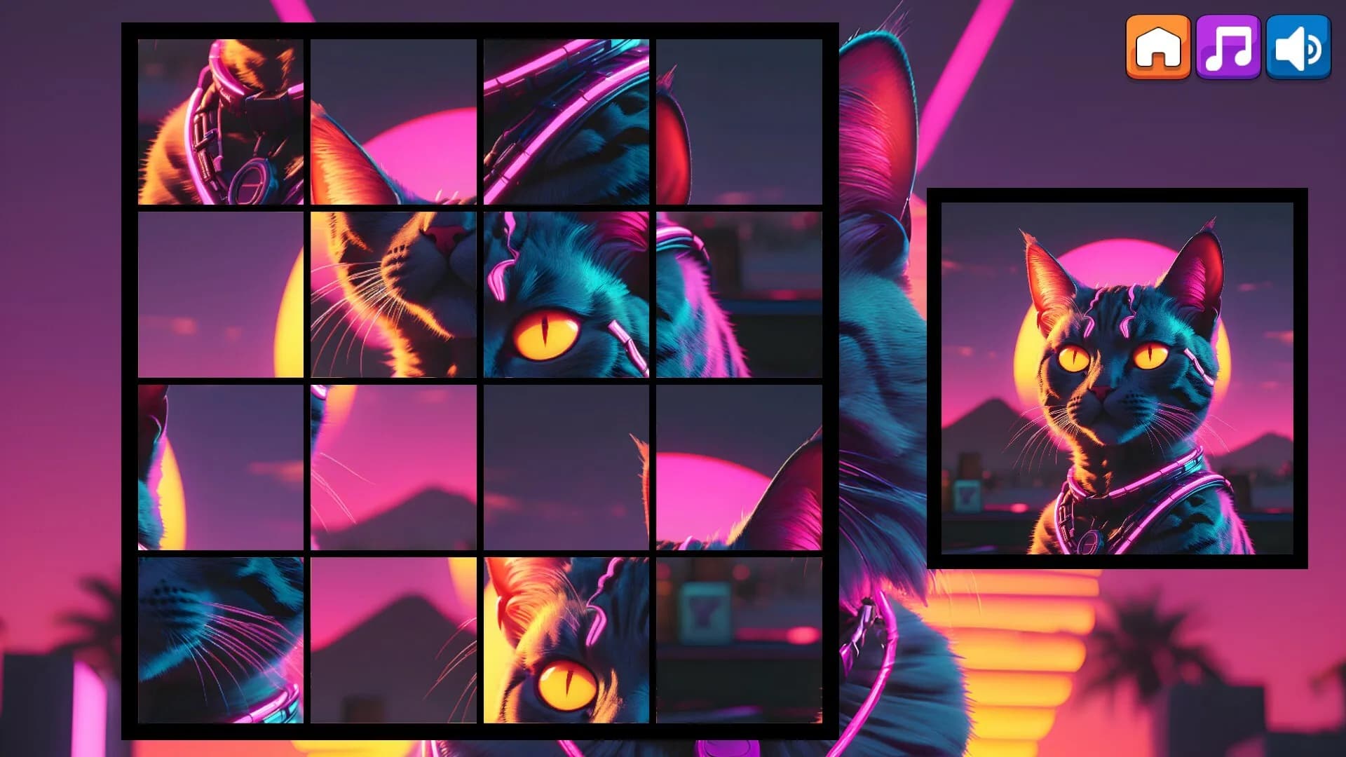 OG Puzzlers: Synthwave Cats görsel 6