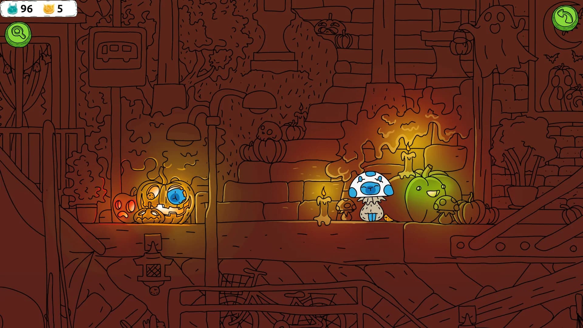 Hidden Capybaras with Orange and Pumpkins: Spooky Halloween Edition görsel 2