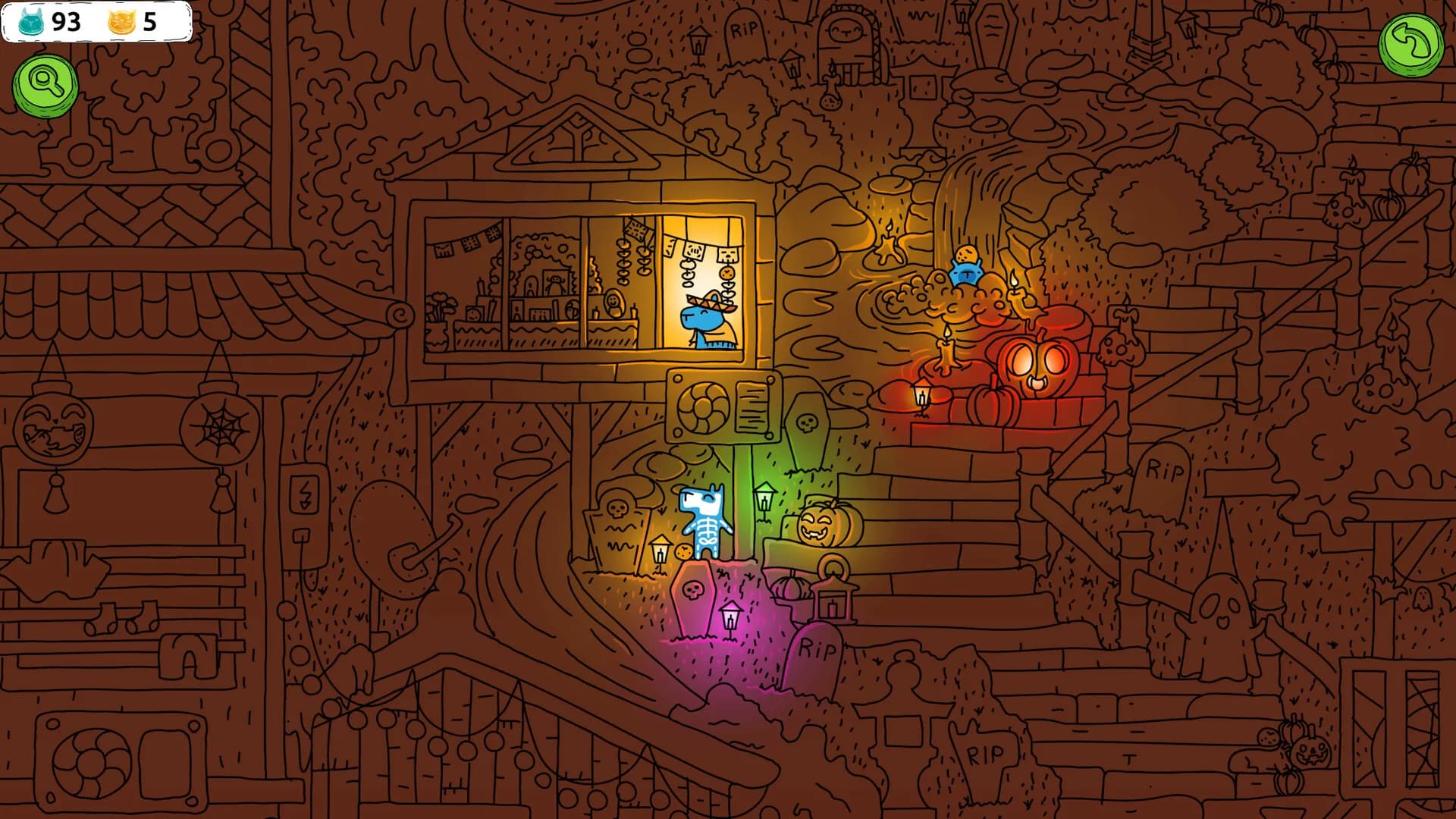 Hidden Capybaras with Orange and Pumpkins: Spooky Halloween Edition görsel 5