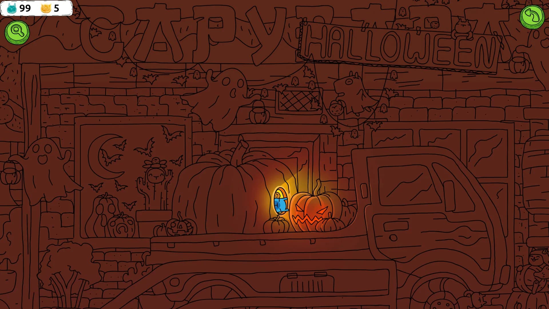 Hidden Capybaras with Orange and Pumpkins: Spooky Halloween Edition görsel 6