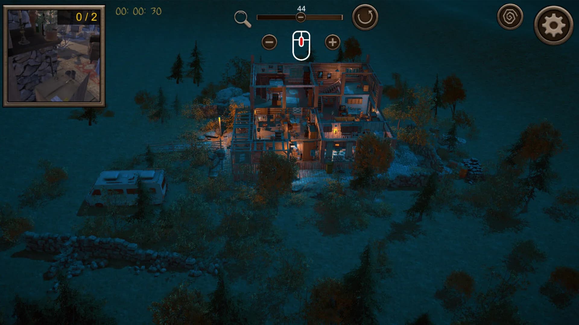 Hidden Vintage House Top-Down 3D görsel 3