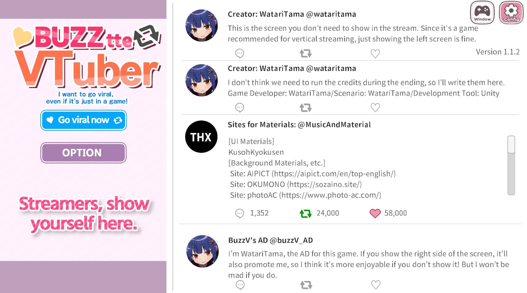 バズってVTuber ゲームでいいから万バズしたい！(BUZZtte VTuber-I want to go viral, even if it's just in a game!) görsel 3