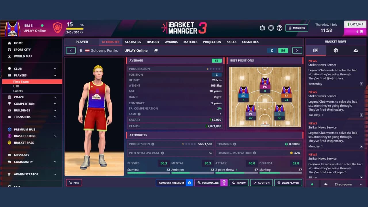 iBasket Manager 3 - Online Basketball Manager görsel 7