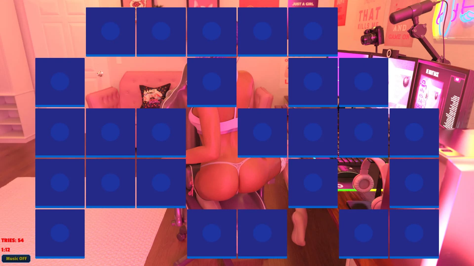 Sexy Memory Puzzle - Gamer Girl görsel 6