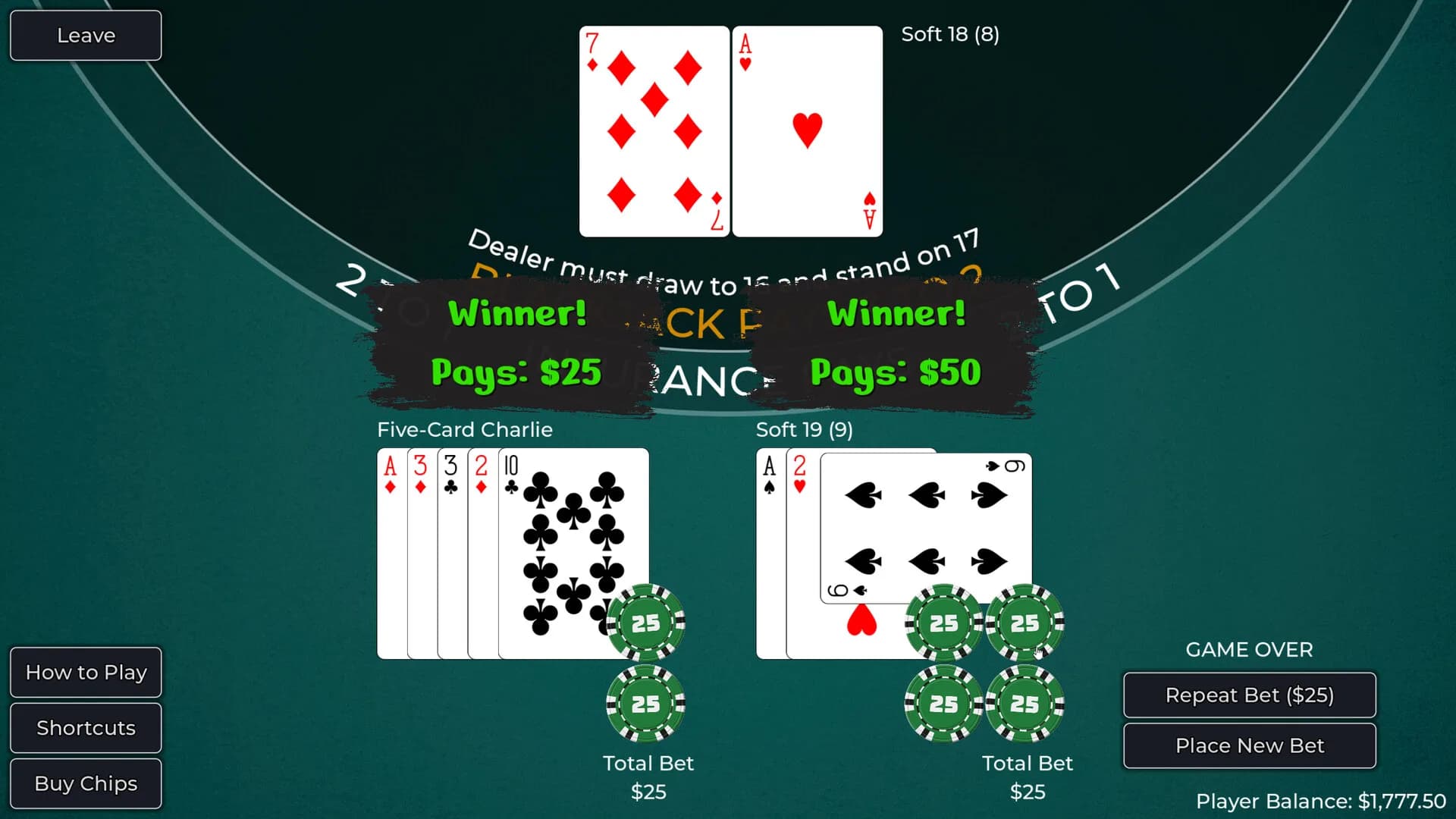 Player vs. Dealer Blackjack görsel 14