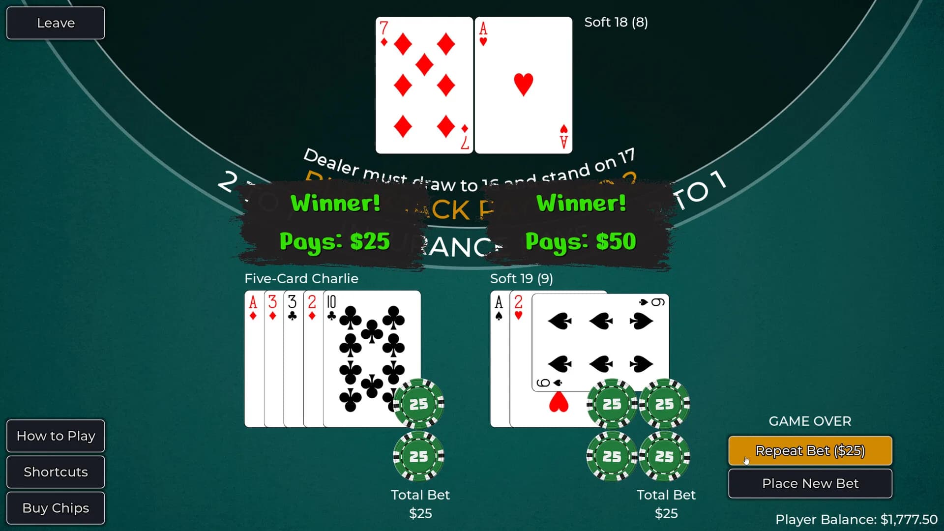 Player vs. Dealer Blackjack görsel 17