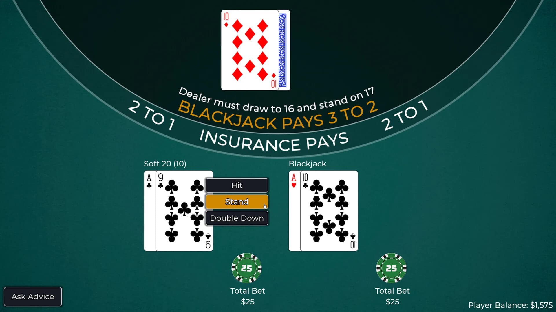 Player vs. Dealer Blackjack görsel 10