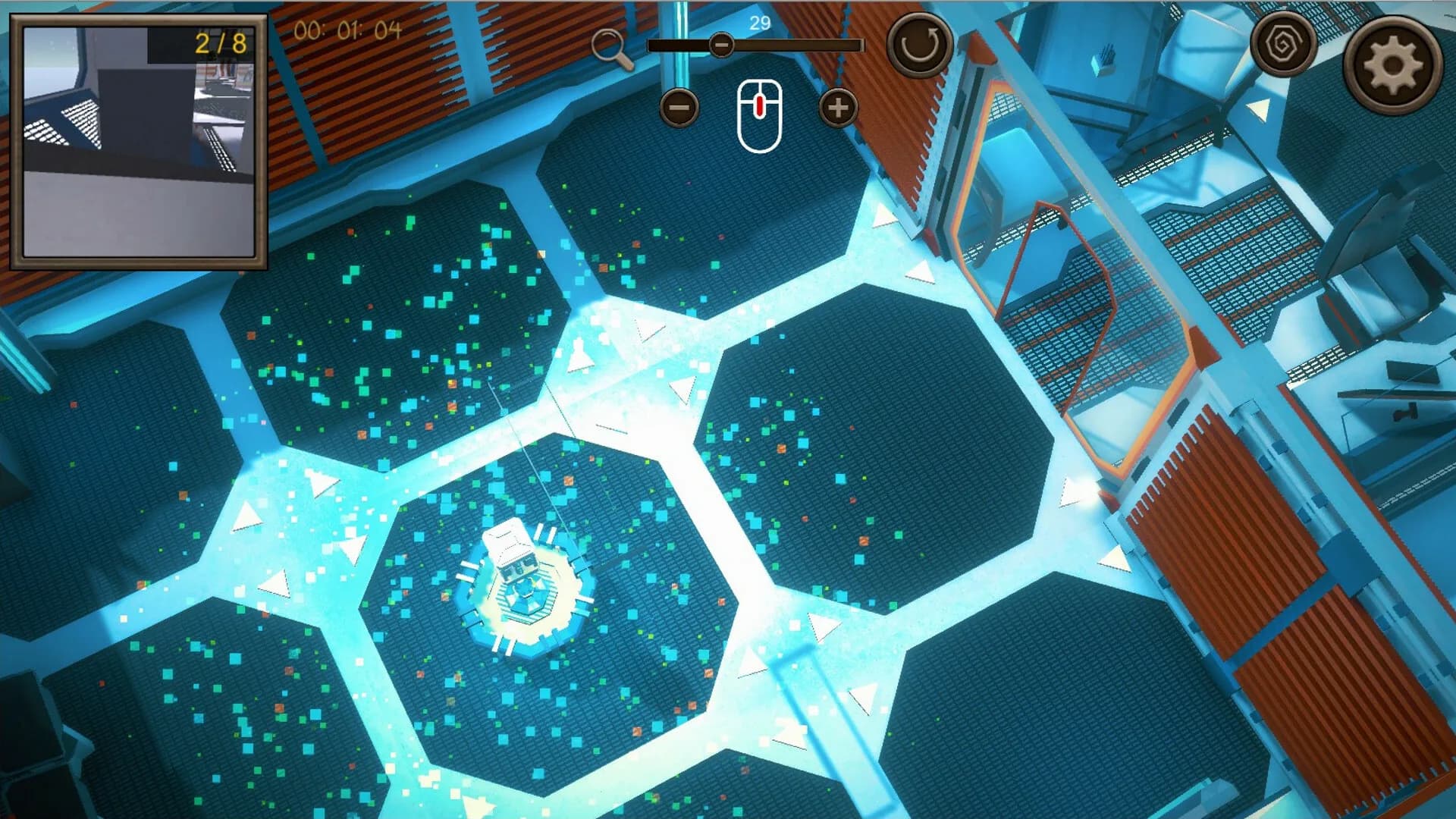 Hidden Space Station Top-Down 3D görsel 3