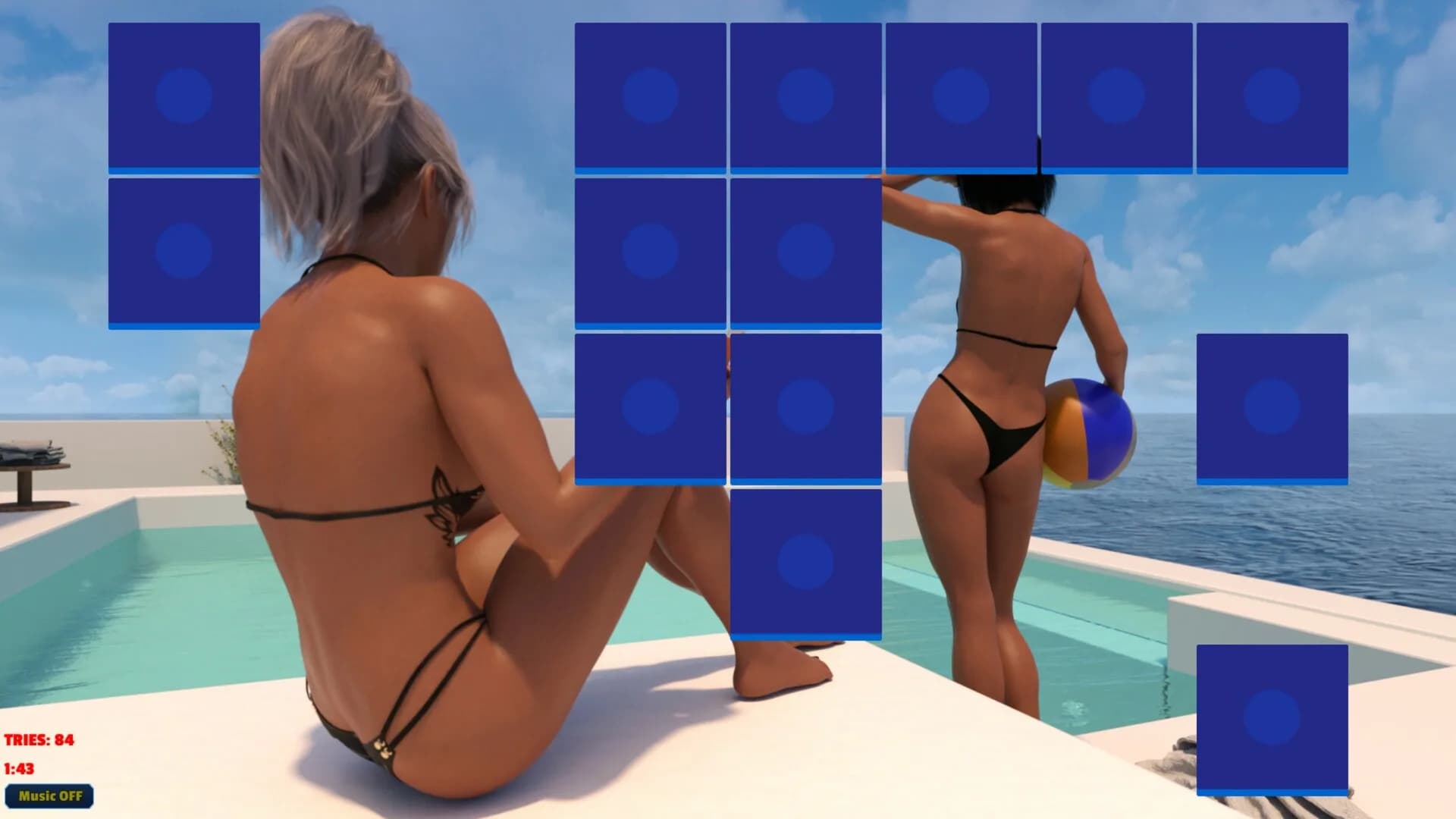Sexy Memory Puzzle - Pool Girls görsel 2