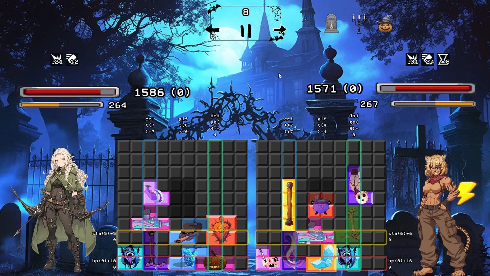 月光下的怪物:方块乱斗 Monsters in the Moonlight: Tetris görsel 3