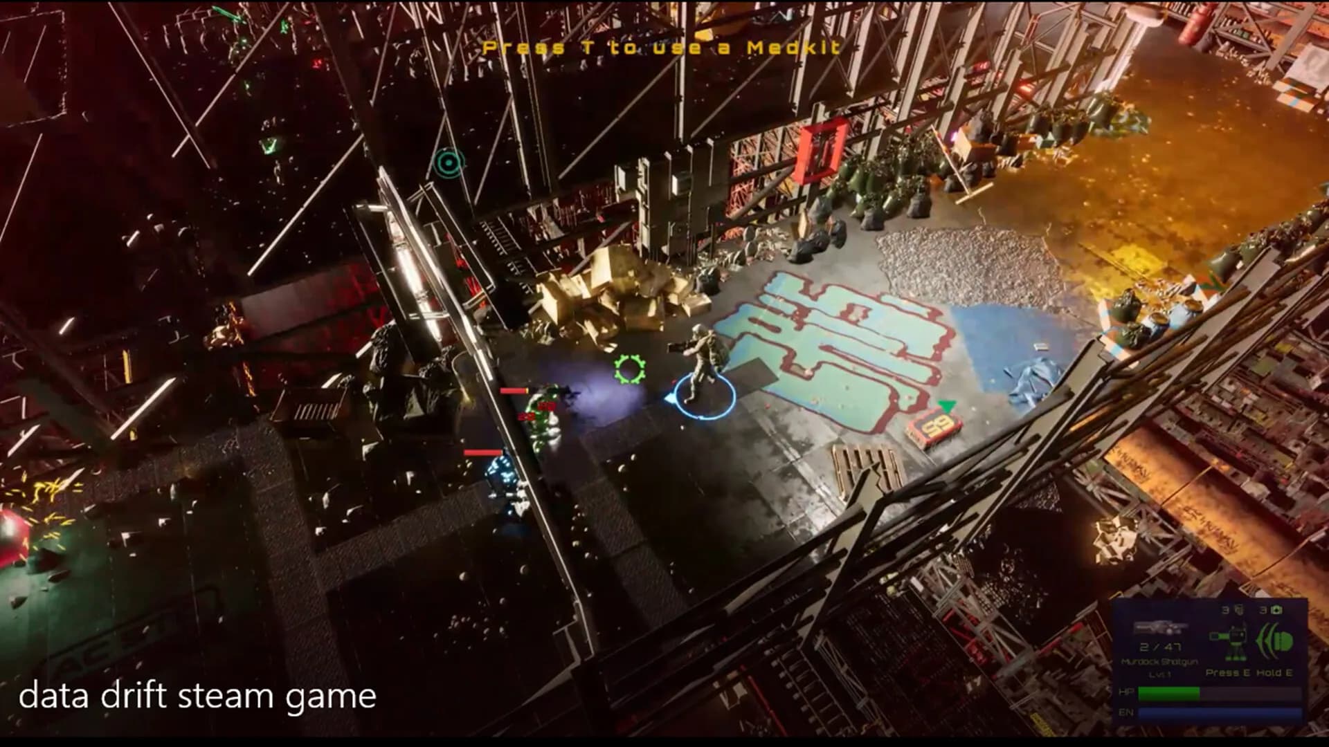 Data Drift: Cyberpunk Shooter Top Down indie action görsel 5