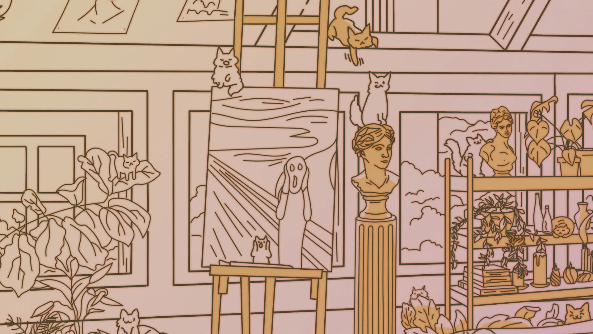 Cats Visiting Cozy Art Studios görsel 7