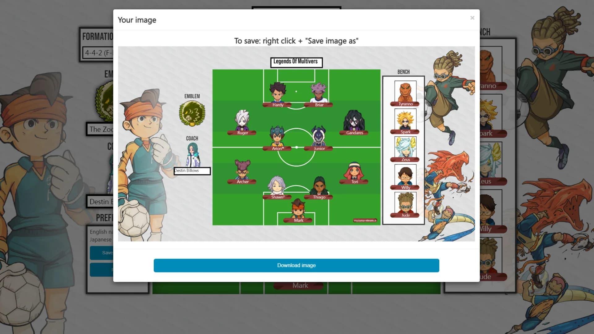 Inazuma Eleven Team Builder görsel 5