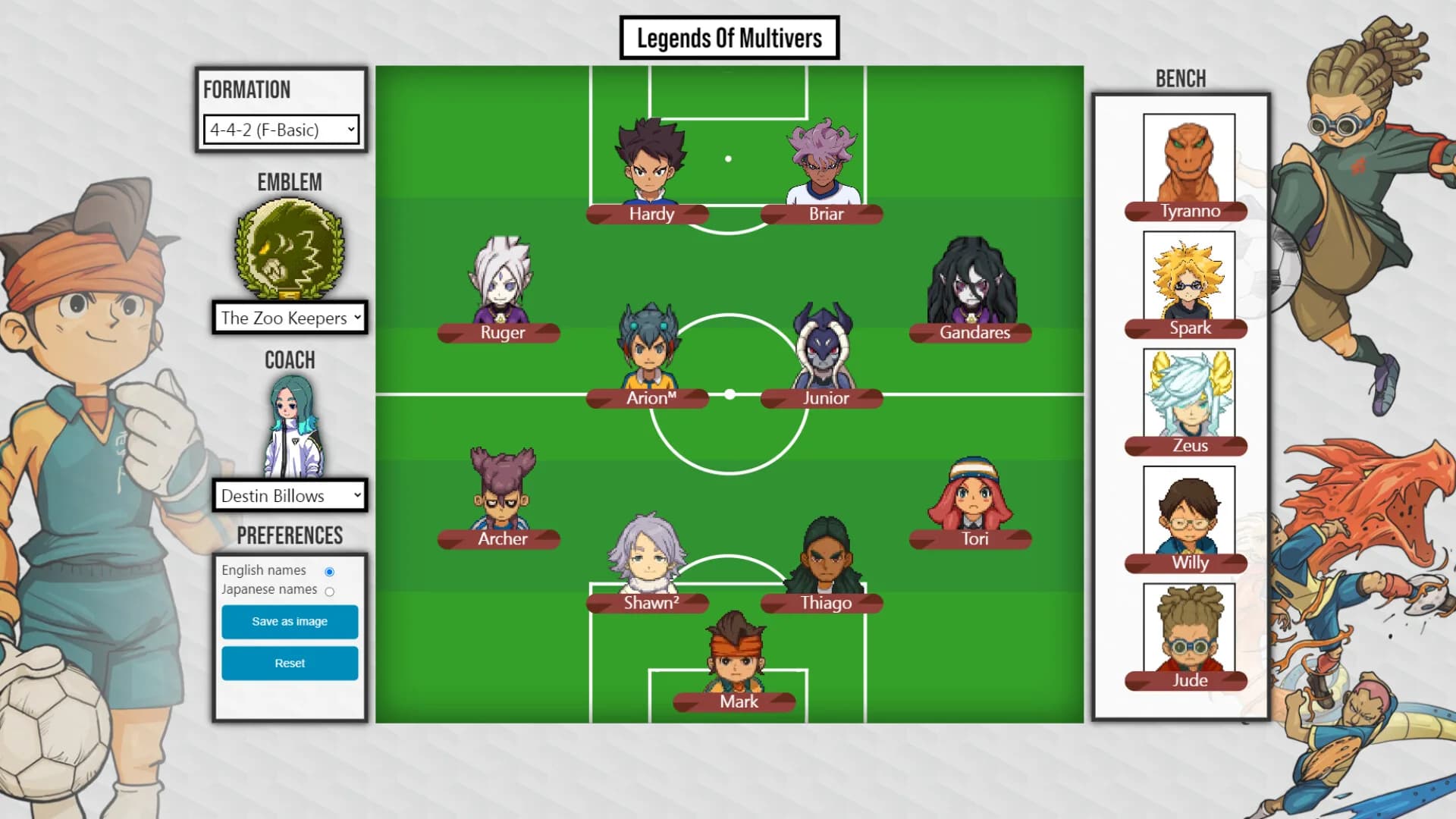 Inazuma Eleven Team Builder görsel 6