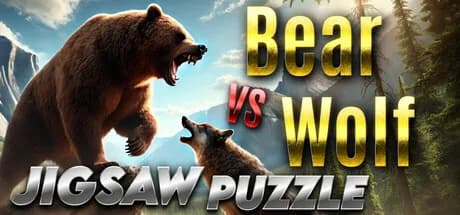 Bear vs. Wolf Jigsaw Puzzle görsel 1