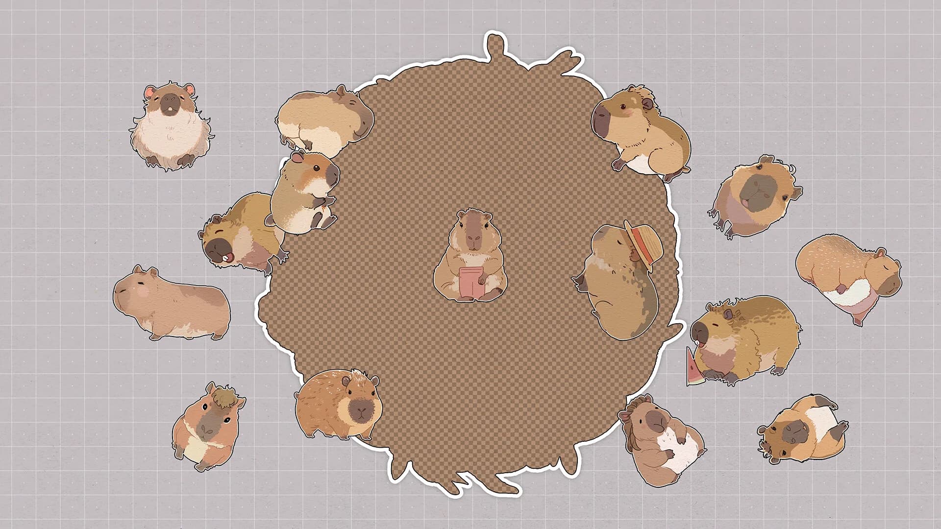 Capybaras Huddled Together görsel 4