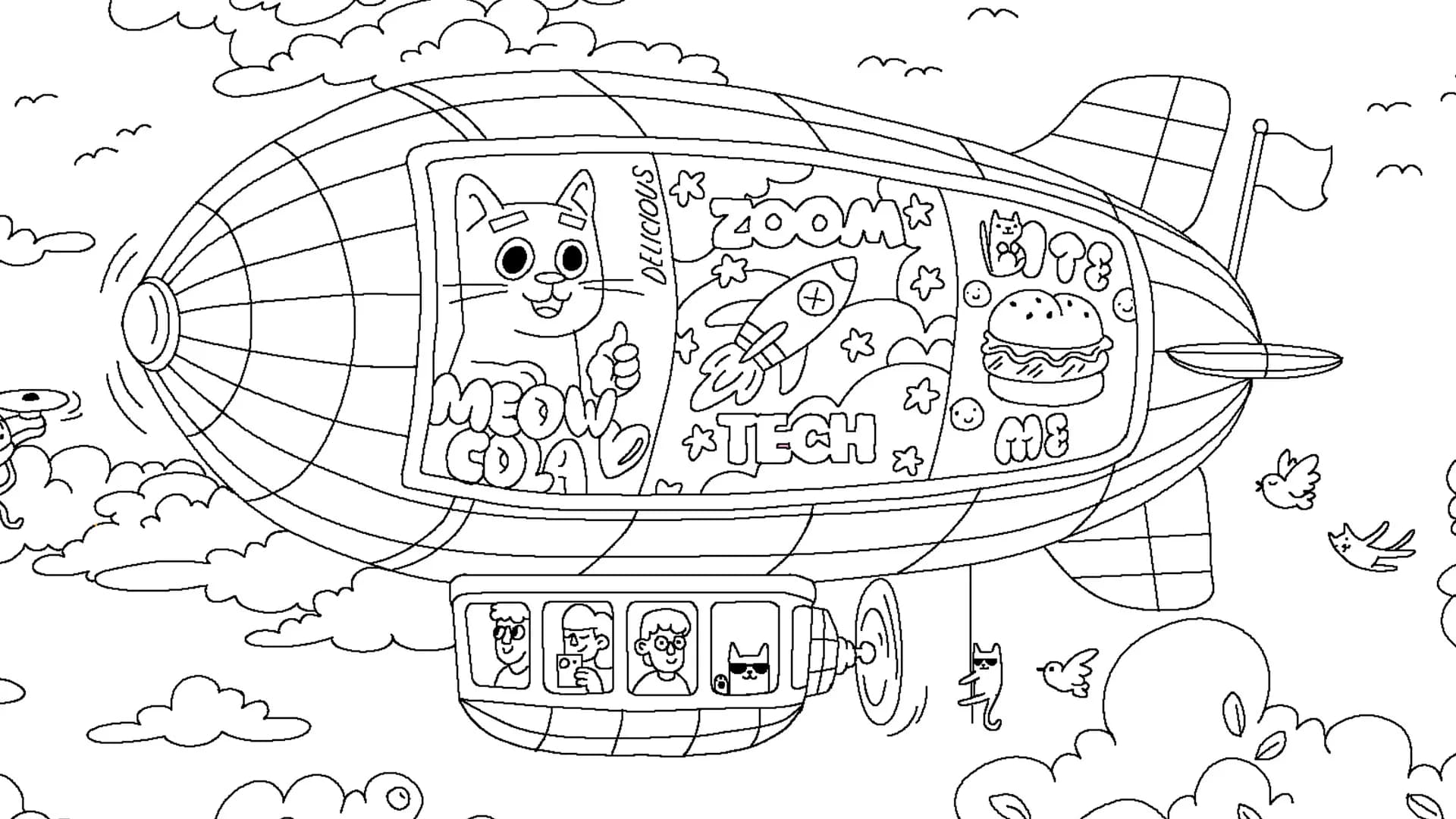100 Cats Lost In World Find & Color görsel 2