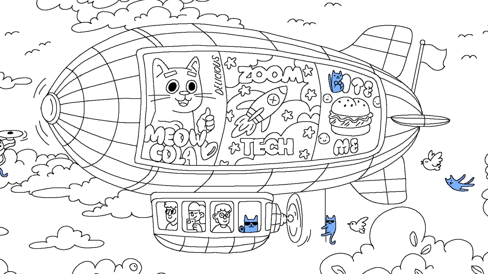 100 Cats Lost In World Find & Color görsel 3