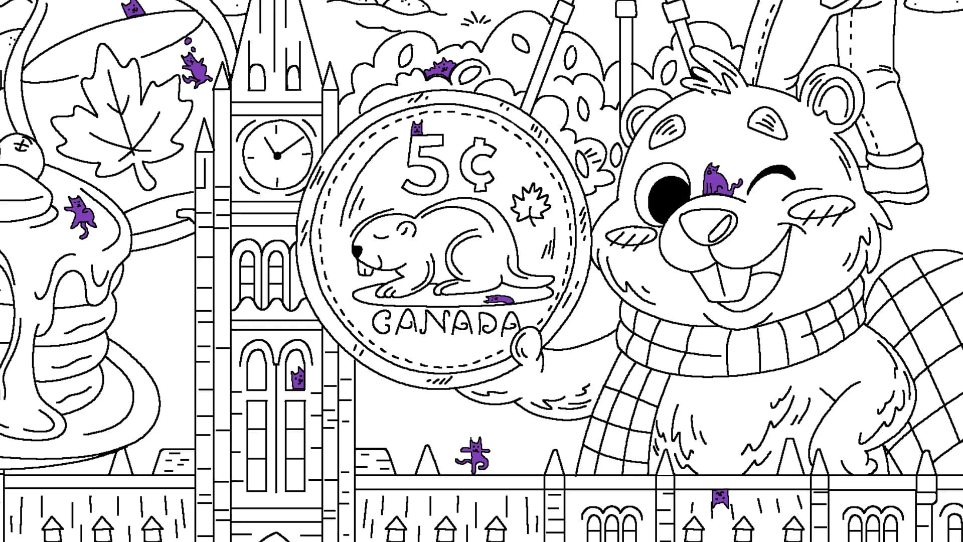 100 Cats Lost In Canada Find & Color görsel 3