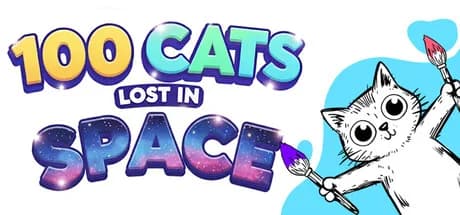100 Cats Lost In Space Find & Color görsel 1
