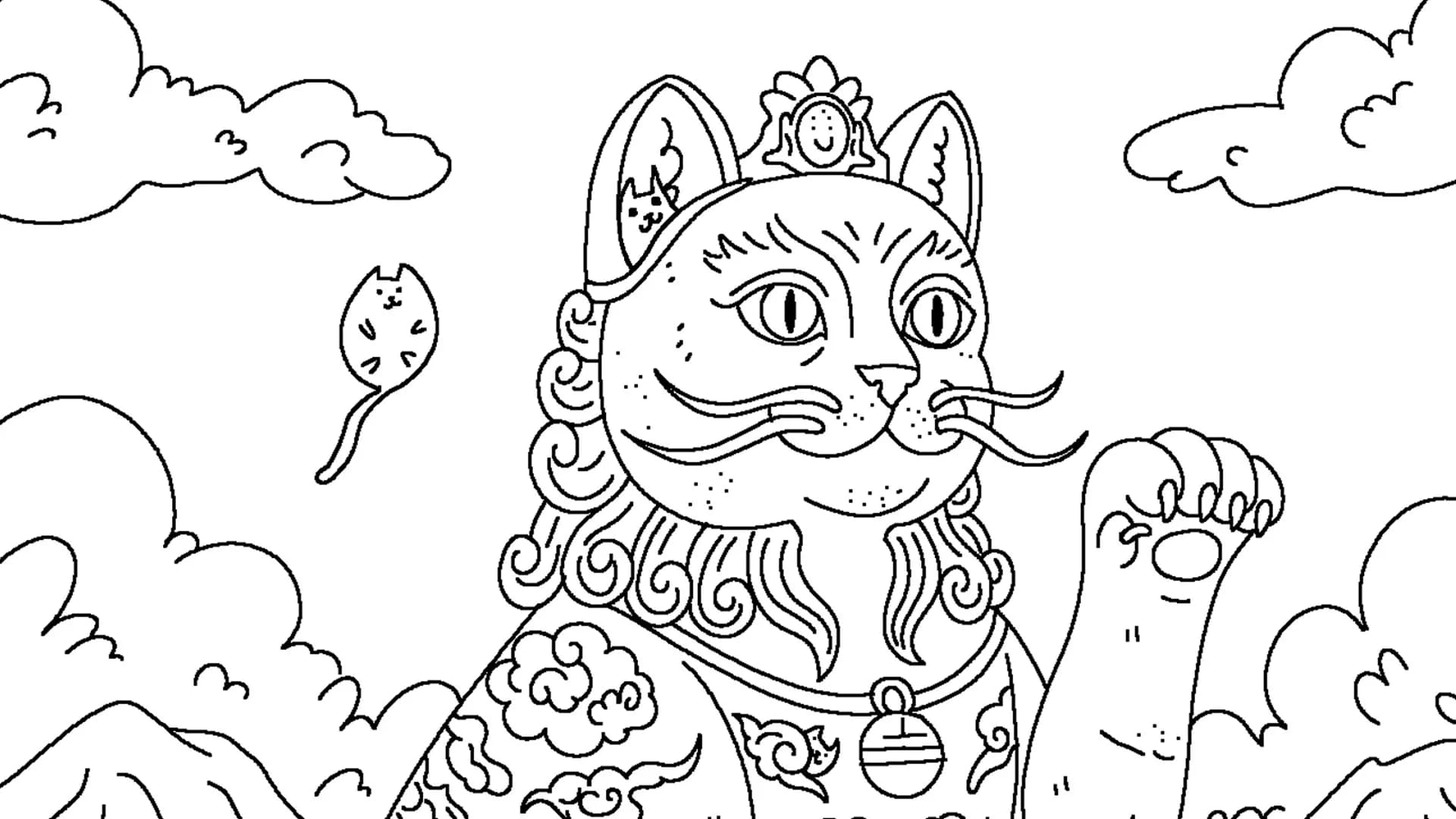 100 Cats Lost in China Find & Color görsel 5