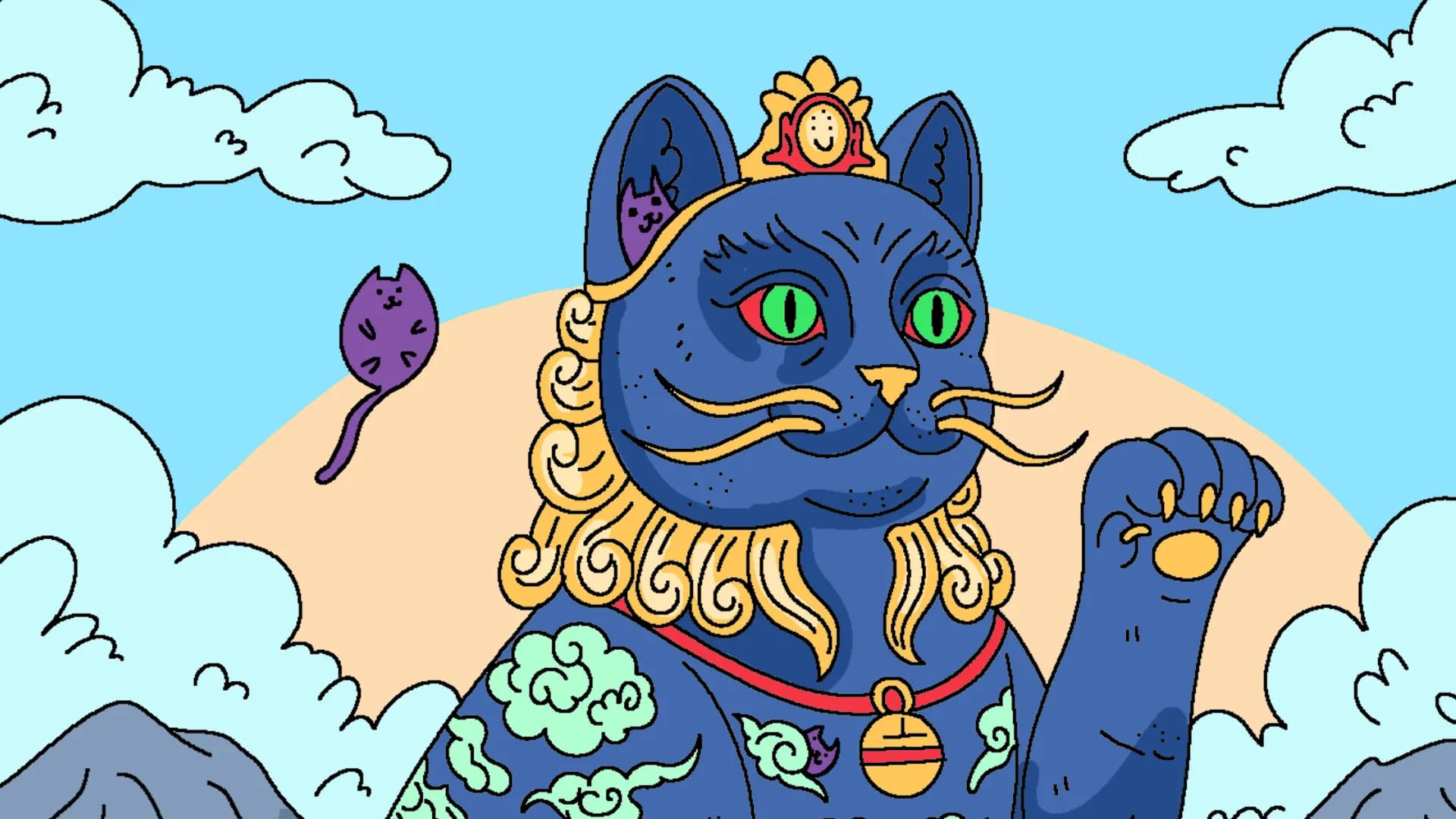 100 Cats Lost in China Find & Color görsel 6