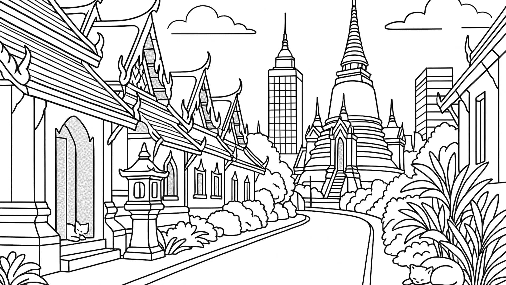 100 Cats Lost in Thailand Find & Color görsel 6