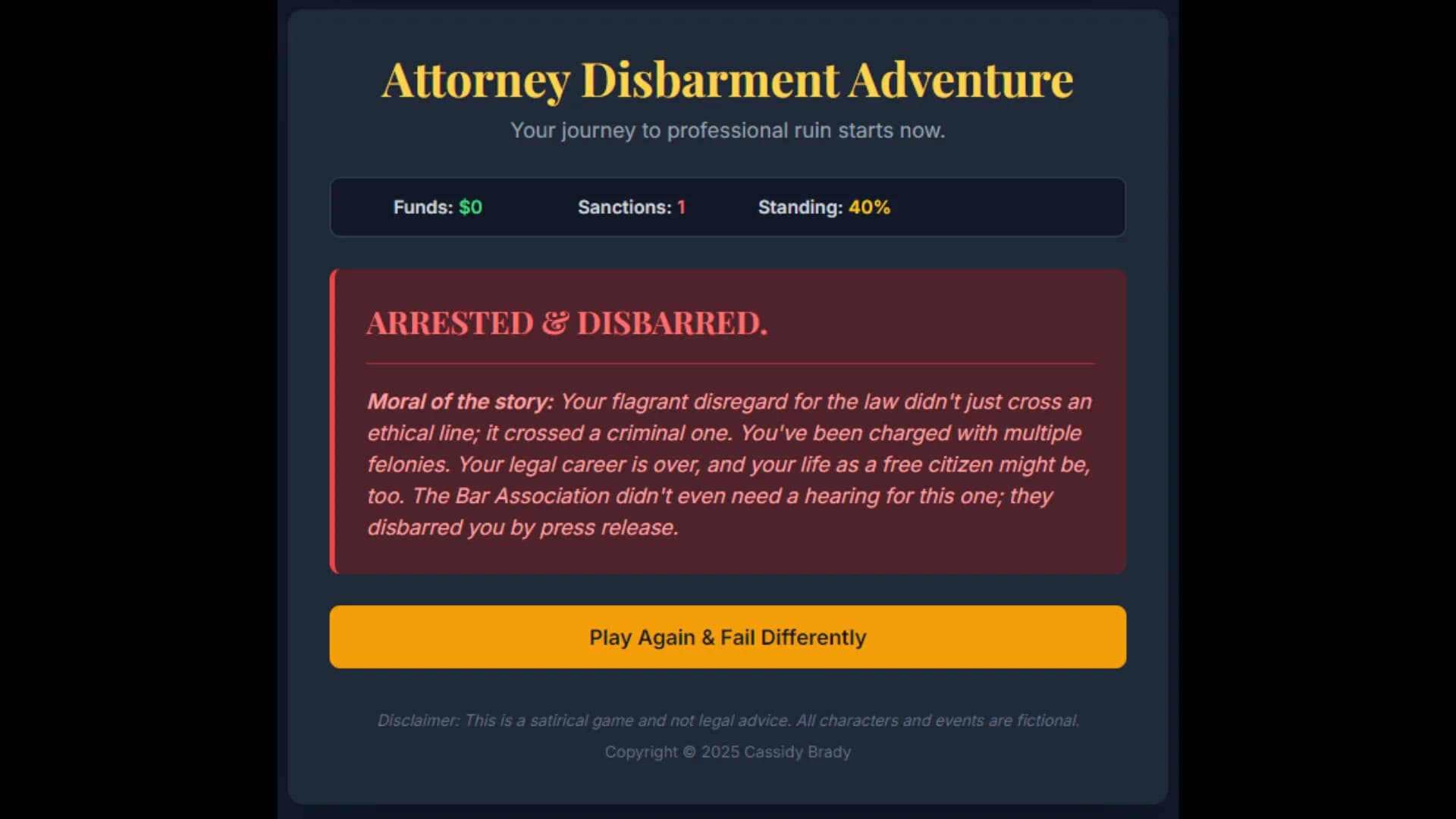 Attorney Disbarment Adventure görsel 2