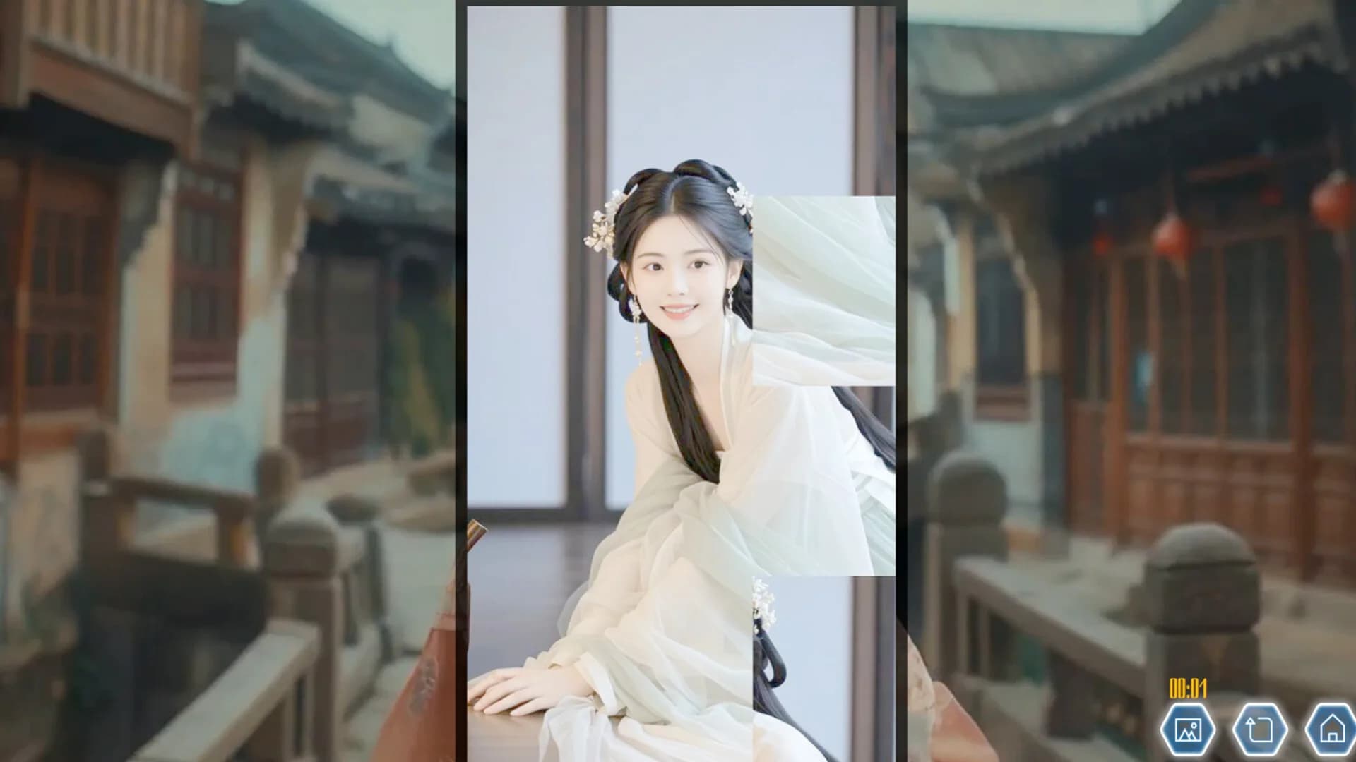 古风女孩动态拼图 görsel 2