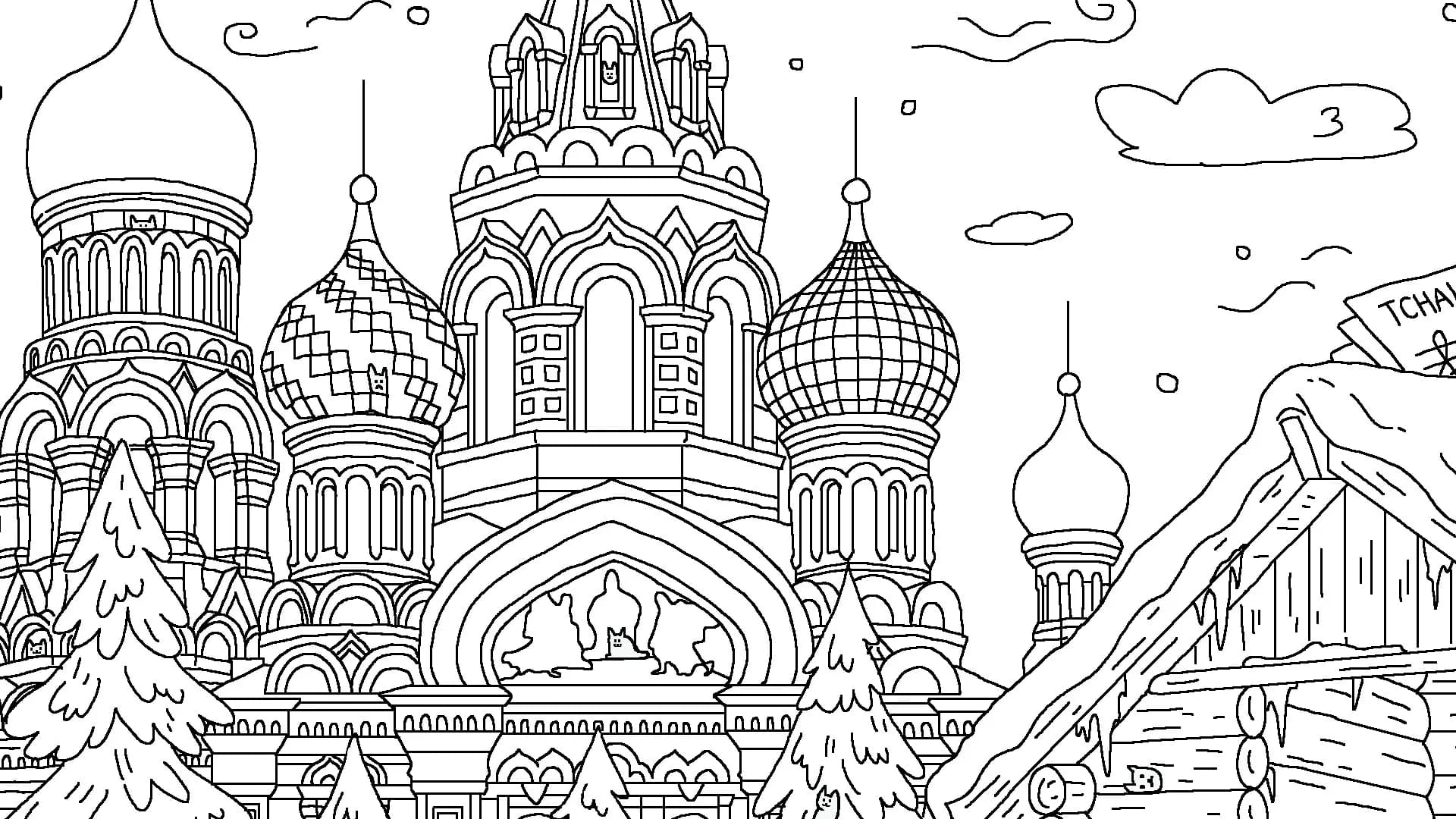  100 Cats Lost in Russia Find & Color görsel 5