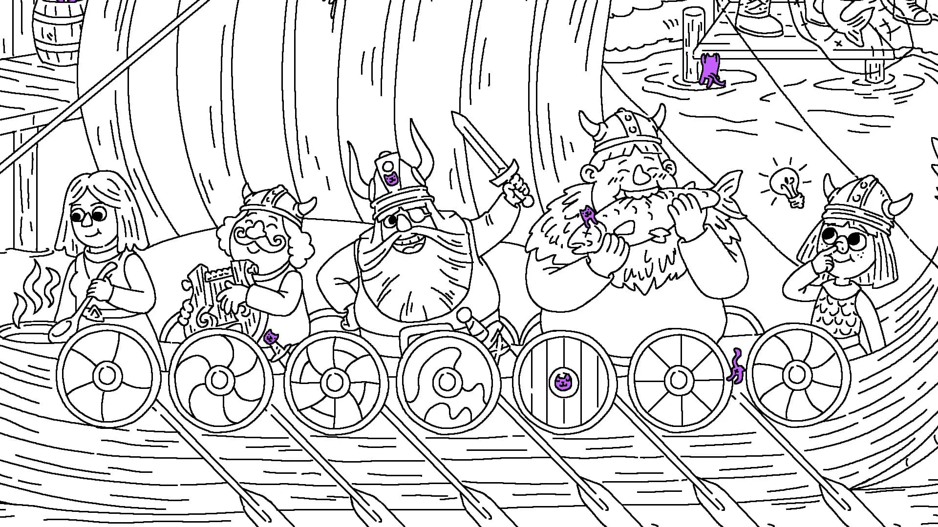 100 Cats Lost in Norway Find & Color görsel 3