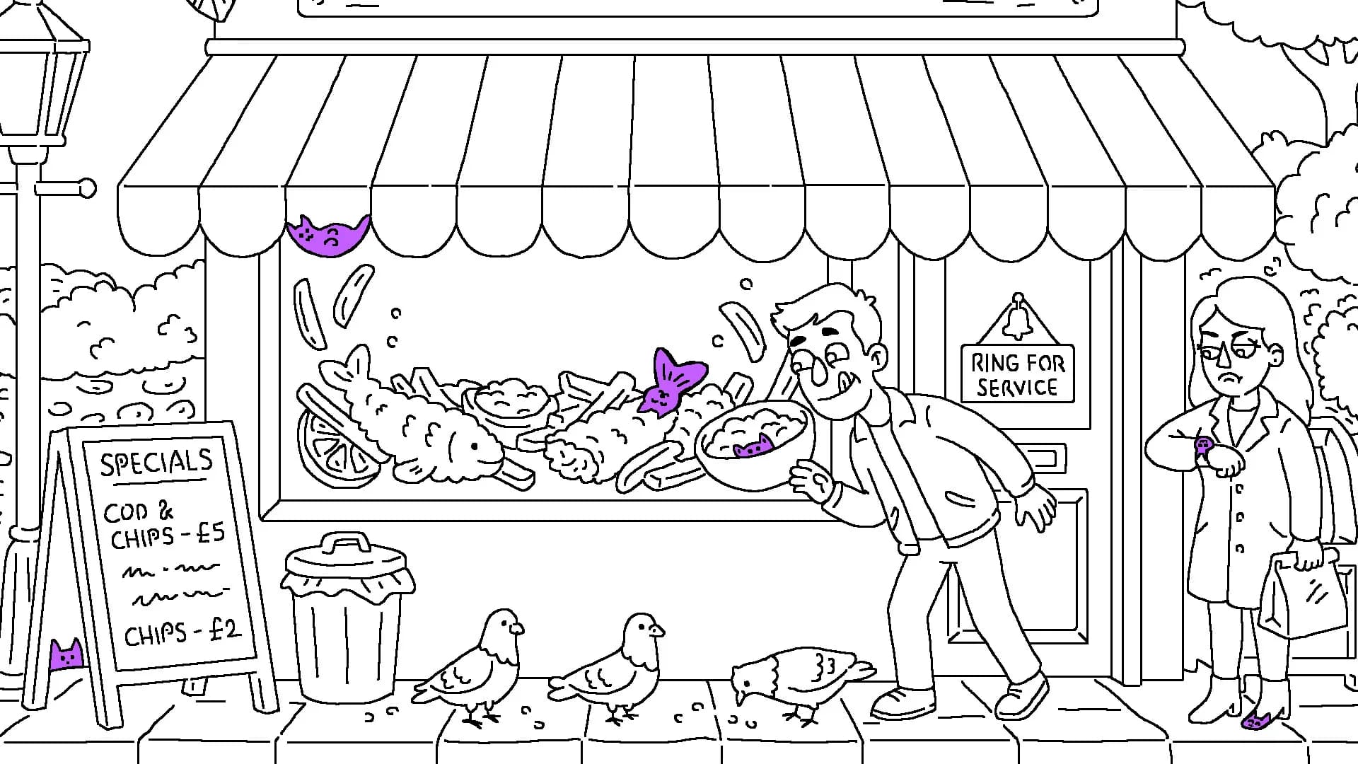 100 Cats Lost In England 2 Find & Color görsel 3