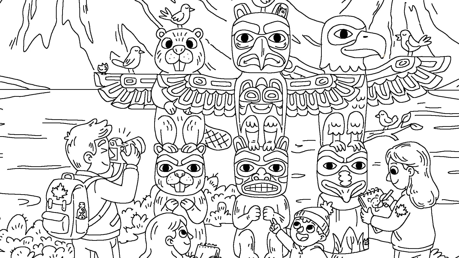 100 Cats Lost in Canada 2 Find & Color görsel 2