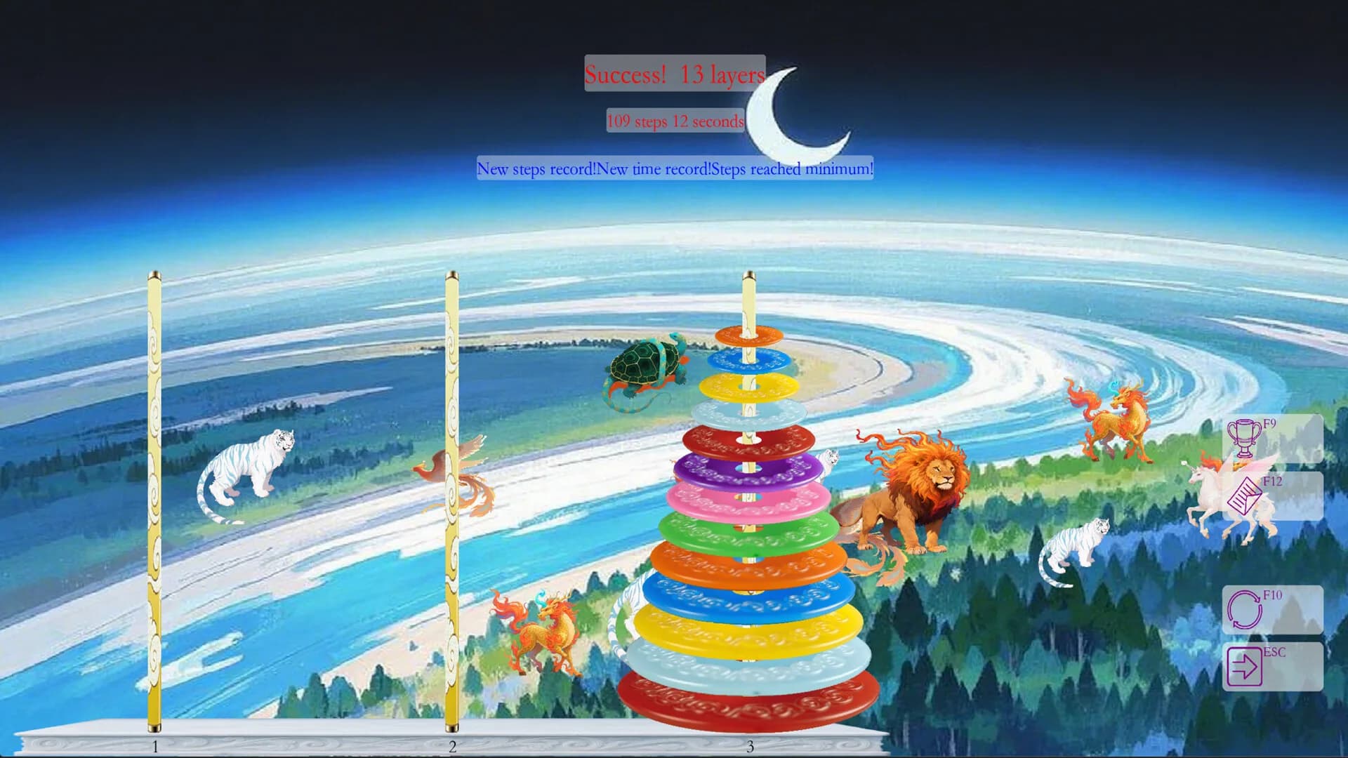 Colorful Tower of Hanoi görsel 5