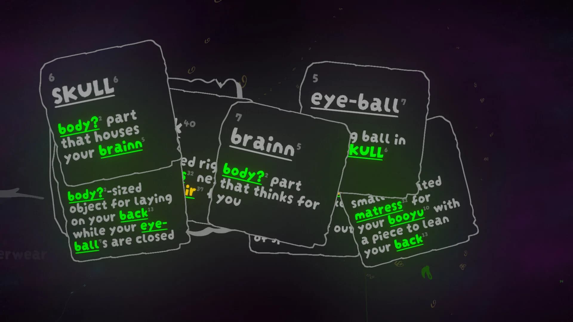 nick¹s recursive videogame⁴ about deciphering word¹⁶ puzzle⁷⁹s to discover your identity²⁵ and redefine the universe³¹⁸! görsel 2