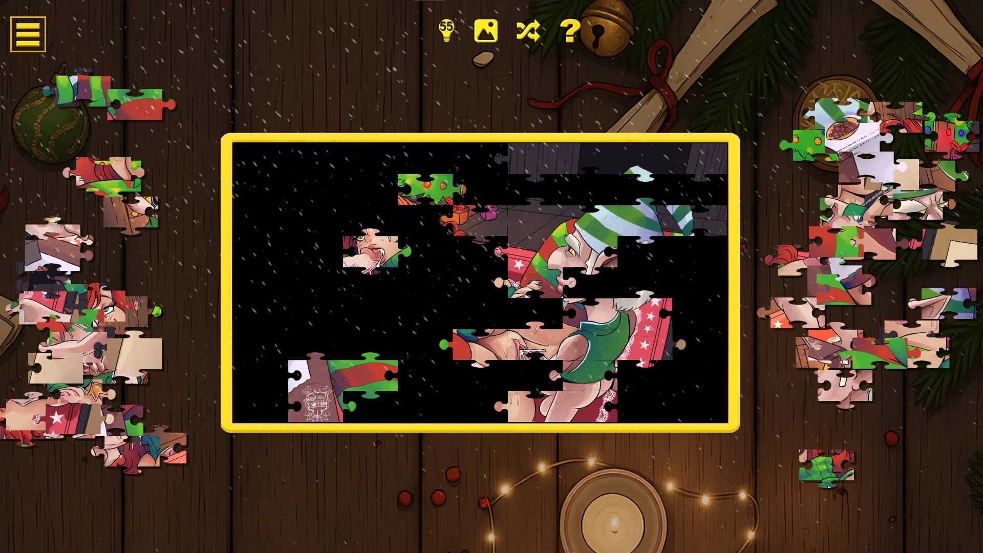 Naughty Christmas Jigsaw görsel 6