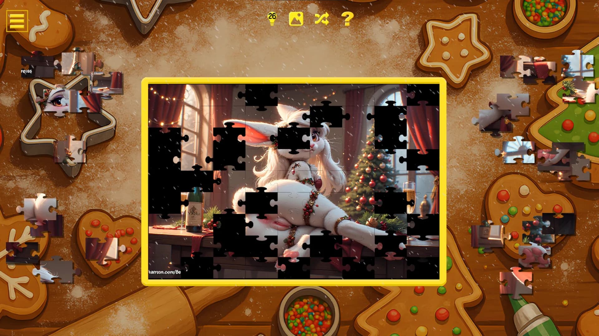 Furry Christmas Temptation – Naughty Jigsaw görsel 2