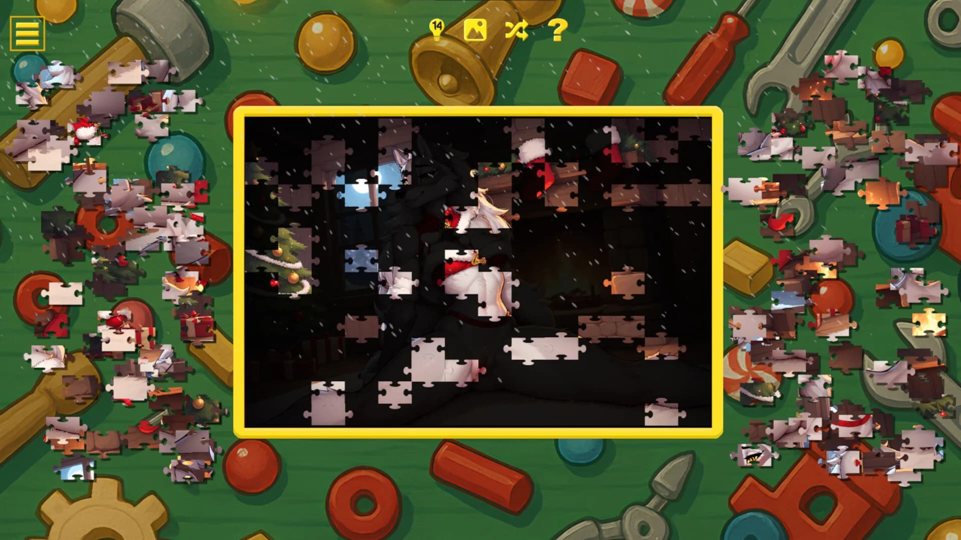 Furry Christmas Temptation – Naughty Jigsaw görsel 3