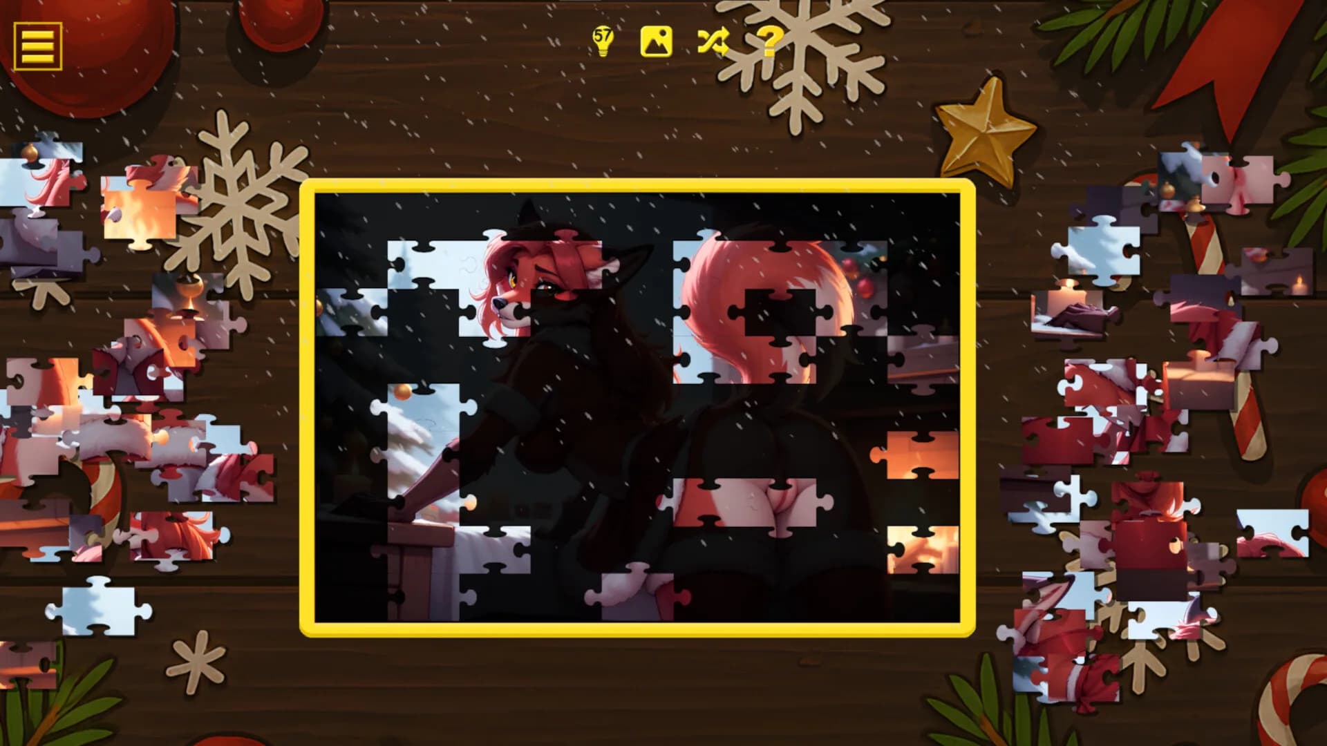 Furry Christmas Temptation – Naughty Jigsaw görsel 13